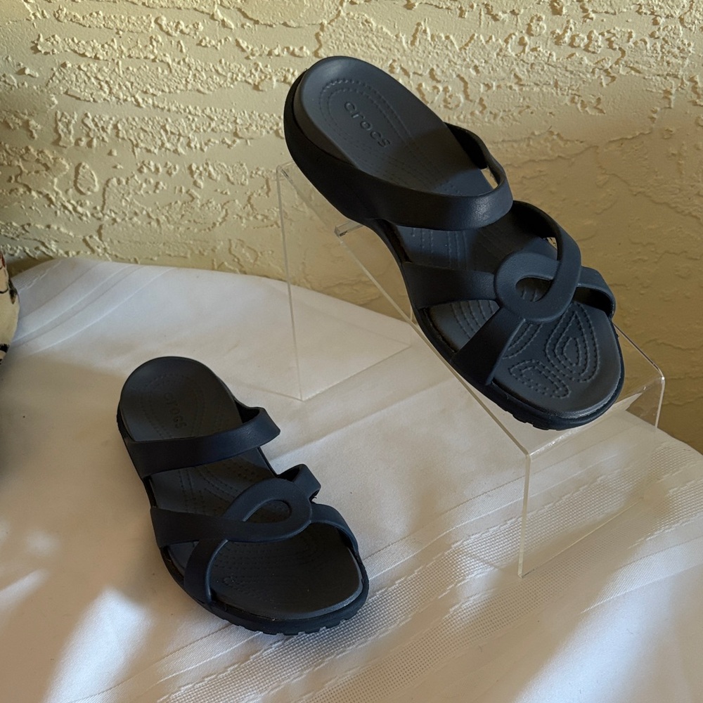CROCS Black twist  Slides size:9